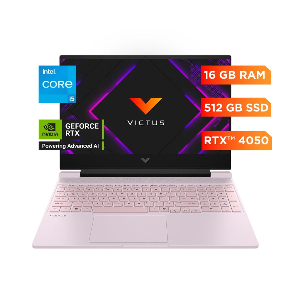 Laptop HP Victus 15"/ Intel Core I5-13420H/ 16GB RAM/ 512GB SSD/ Rosada