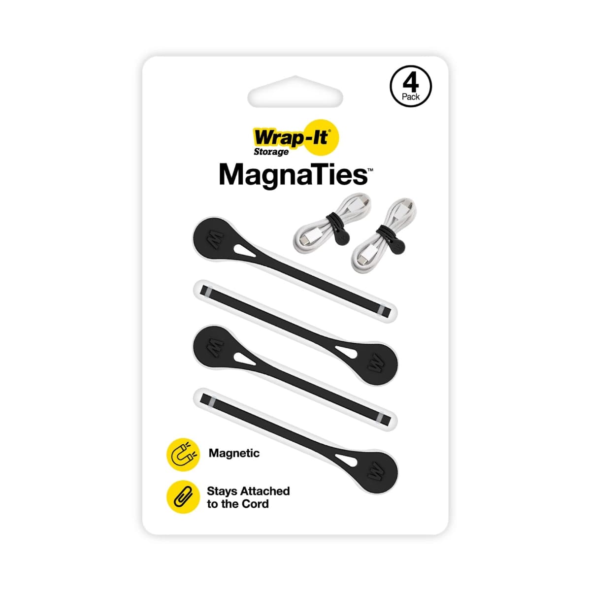 Wrap It Bandas/ MagnaTies/ 4 Pack/ Negro
