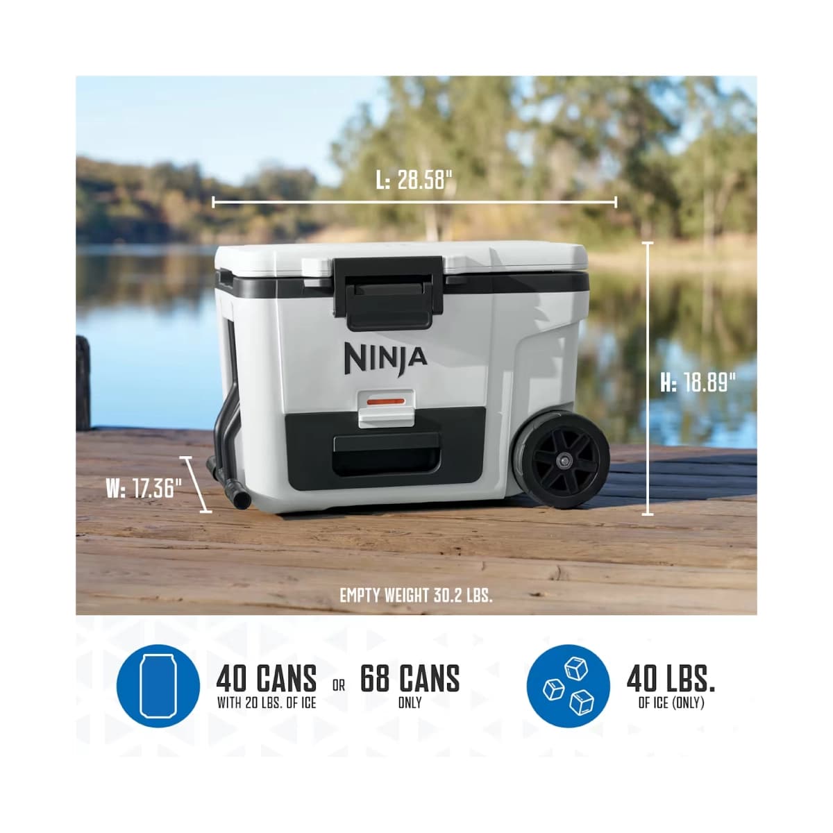 Enfriador Portátil Ninja/ 42 L/ Blanco