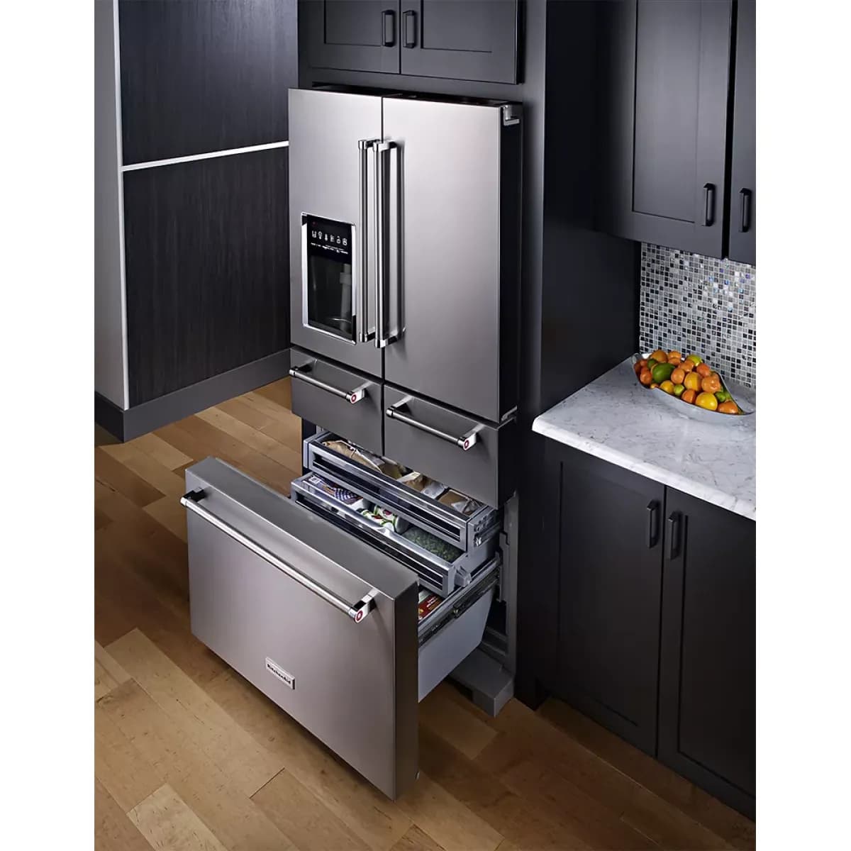 Refrigeradora KitchenAid/ French Door/ KRMF706ESS01/ Dual Preserva/ 26'/ Gris