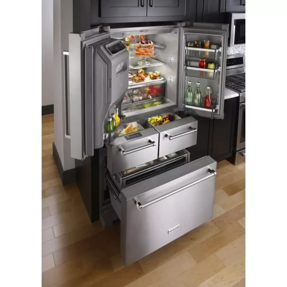 Refrigeradora KitchenAid/ French Door/ KRMF706ESS01/ Dual Preserva/ 26'/ Gris