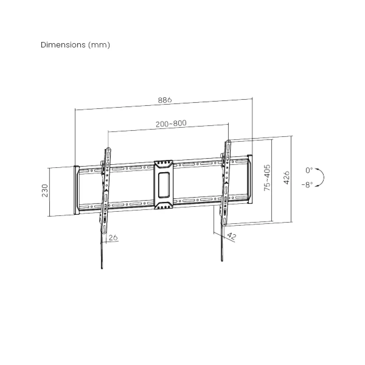 Soporte de TV Lumi/ Para 43"-95"/ Con Inclinación/ Negro