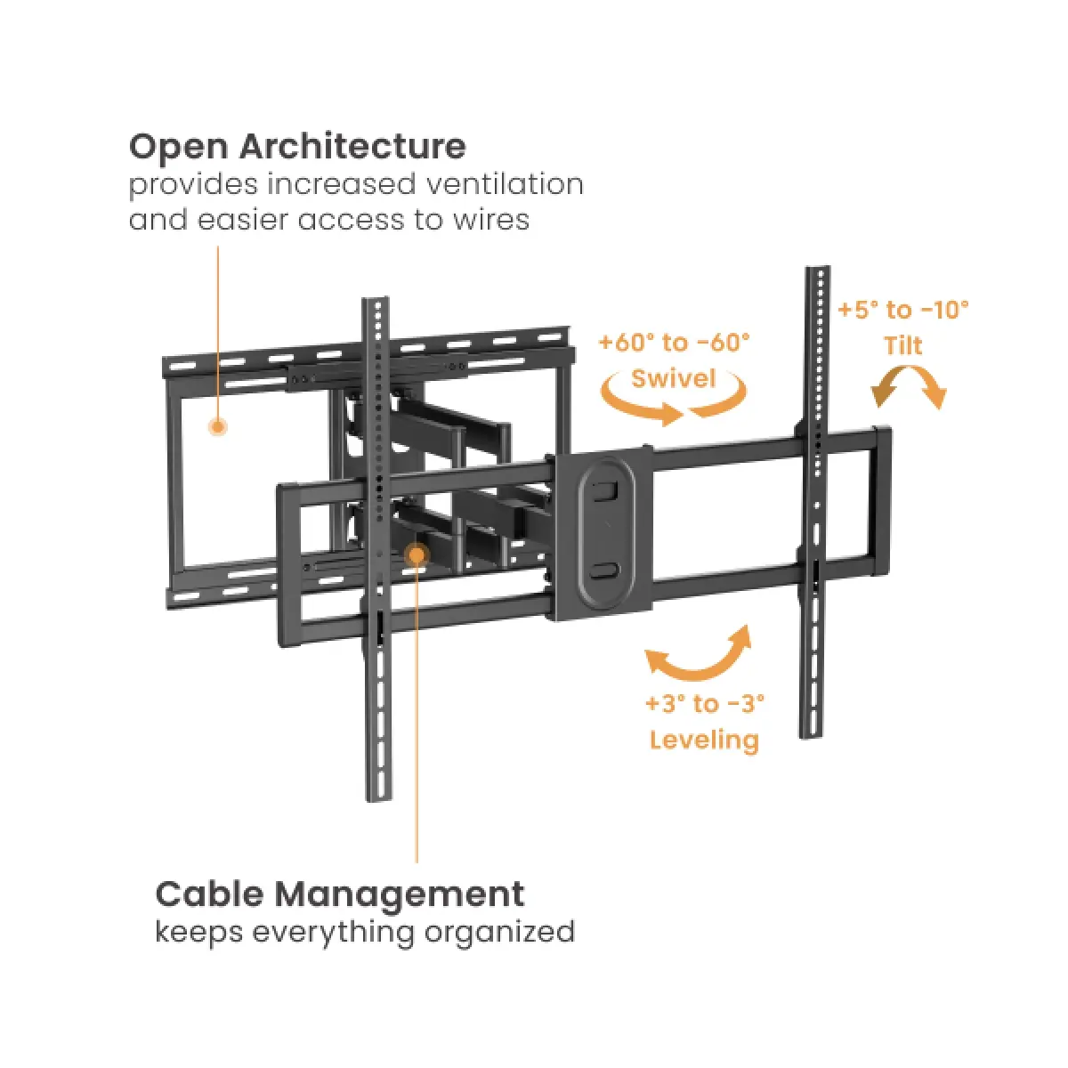 Soporte de TV Lumi/ Para 43"- 100"/ Con Brazo/ Negro