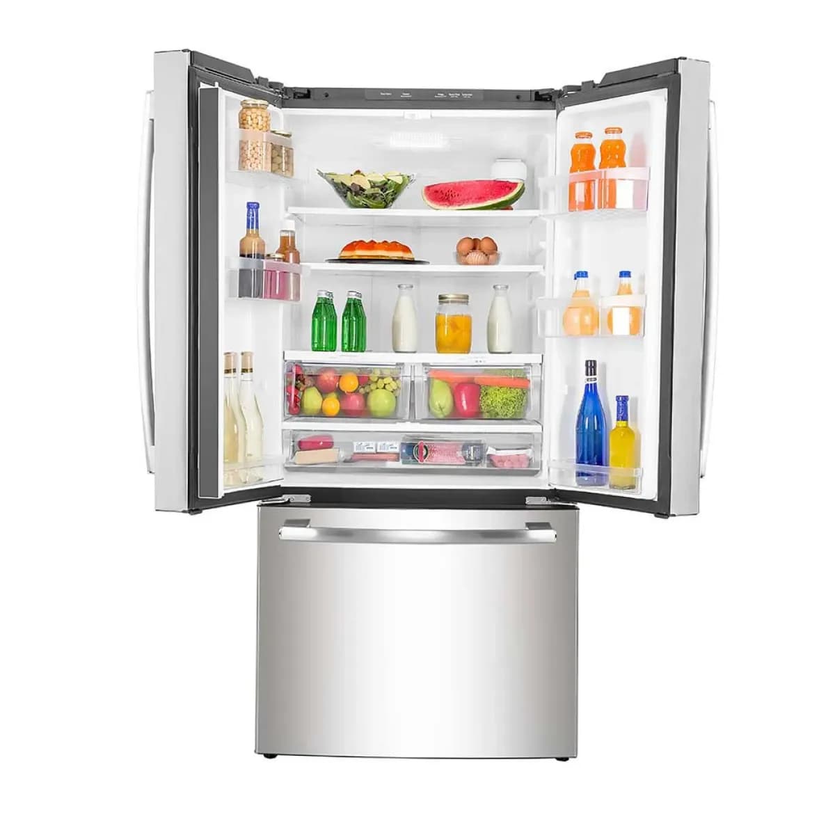 Refrigeradora General Electric/ French Door/ PNM25FSKCSS/ 25′ / Multi Airflow System/ Gris