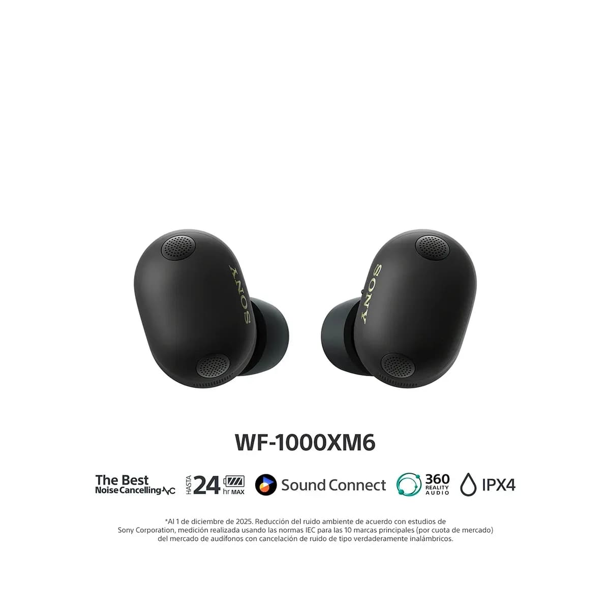 Audífonos Sony/ WF1000XM6/ Inalámbrico/ Negro