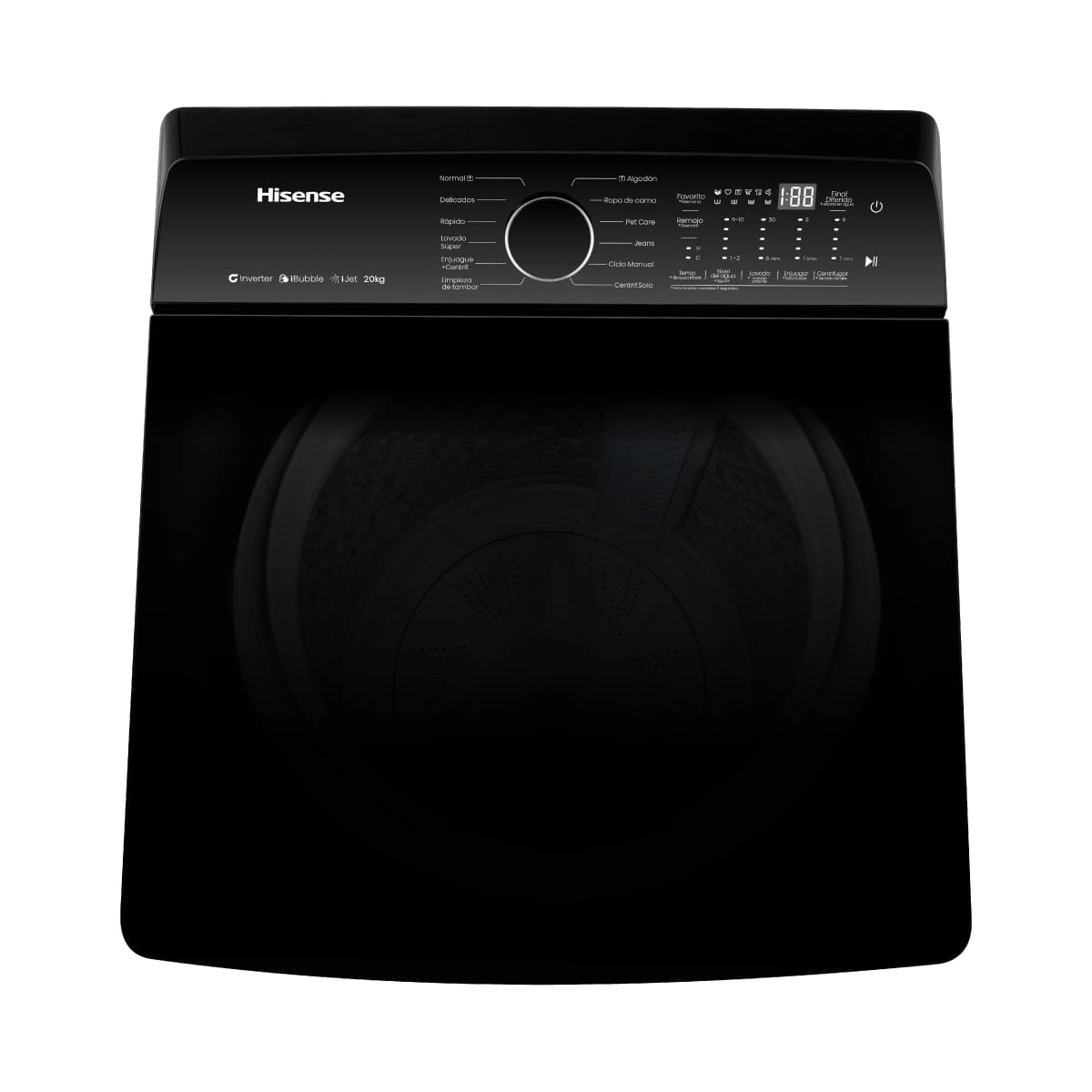 Lavadora Hisense/ Carga Superior/ 22 Kg/ Impeller/ Negra