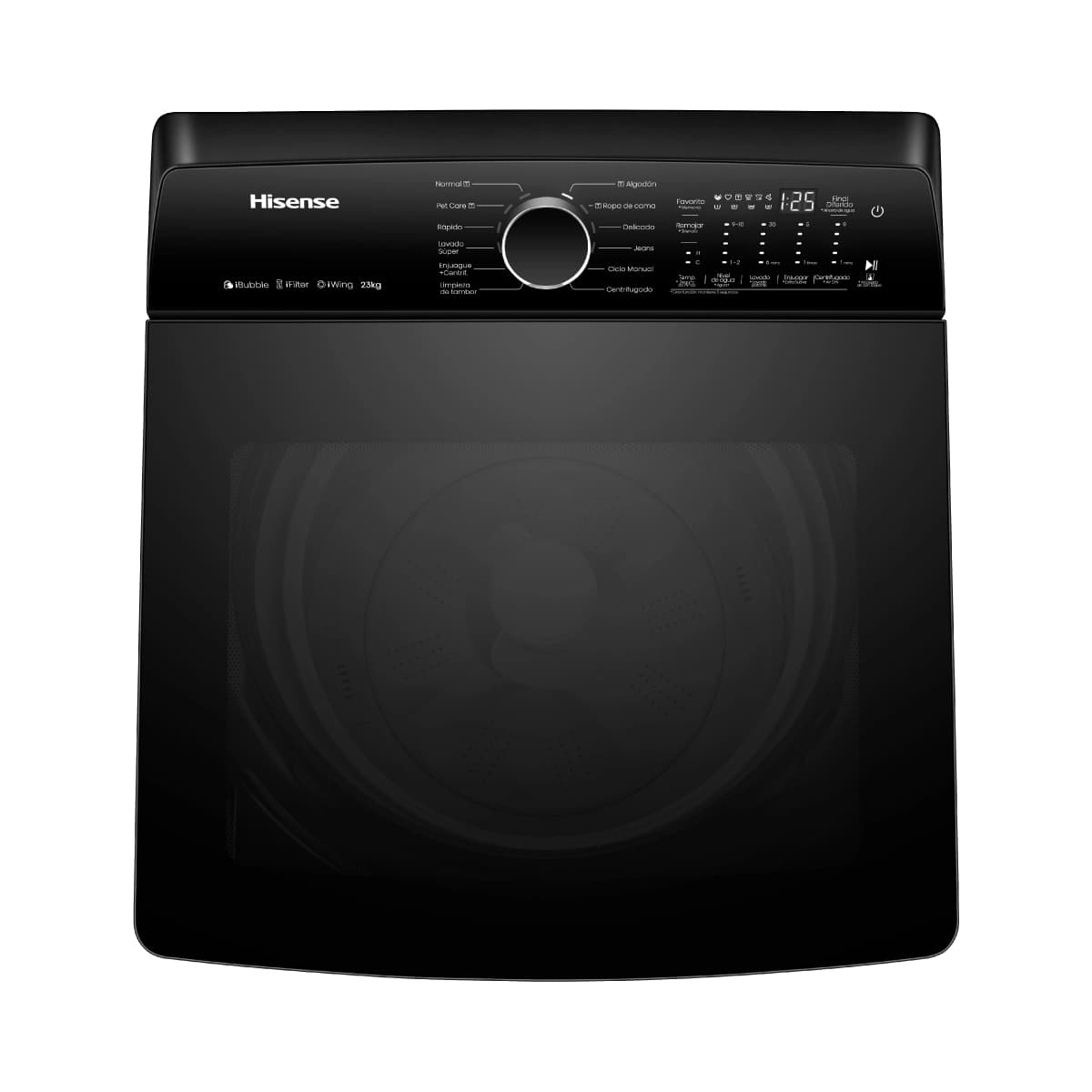 Lavadora Hisense/ Carga Superior/ 23 Kg/ Con Agitador/ Negra