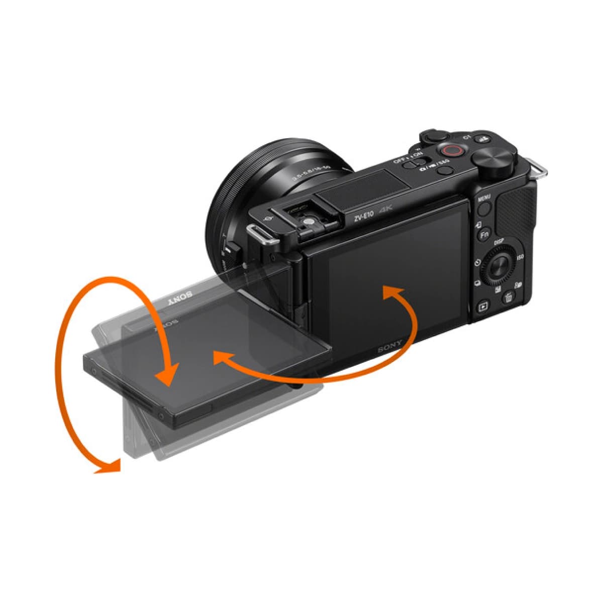 Cámara Sony/ ZV-E10/ Para Videoblogs/ Mirrorless Camara/ 6-50mm f/3.5-5.6 II Lens/ Negra